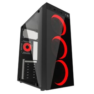 Gaming Case Gembird Fornax 1500B, Red led fans