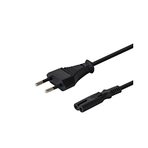 Power cable 2-pin black SAVIO 3A 1.2m