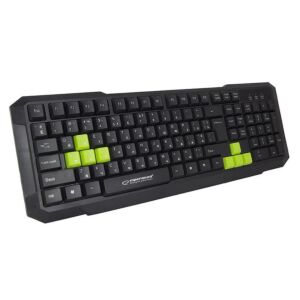 Keyboard gaming Aspis Esperanza, interfata USB, Negru/Verde