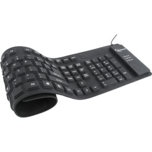 Keyboard Gembird KB-109F-B Flexibila, microUSB, Negru